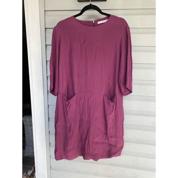 & Other Stories Purple Pink Dress, Viscose Shift Patch Pockets, Size 12, MP $199 - Picture 1 of 7